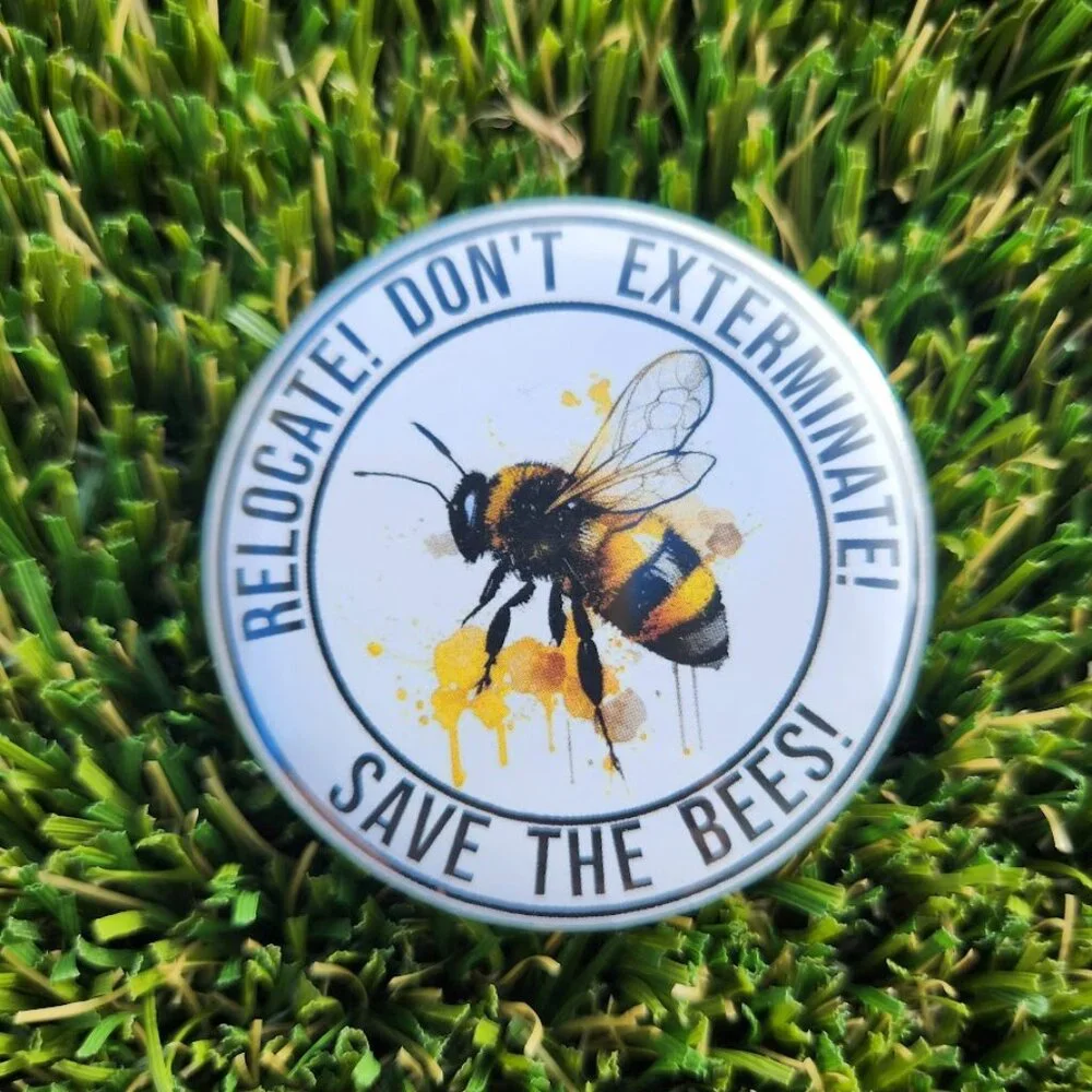 Set of 3 Button Pins Round Pin Lapel Pinback Beekeeping Honeybees Bee Save the B